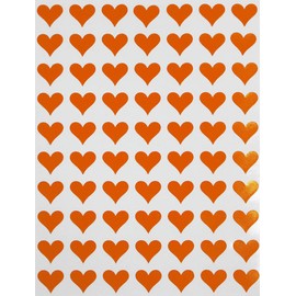 Royal Green Mini Hearts Stickers for Decoration 1.3CM (13MM) Colored Label Hearts for Arts, Crafts, Party Supplies, and Scrapbooking, 1050-Pack (Orange)