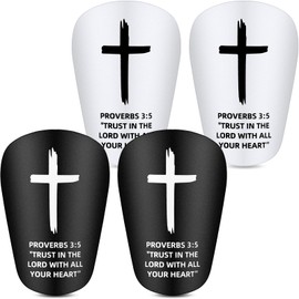 PullCrease 2 Pairs Mini Soccer Shin Guards Christian Faith 3.15 x 1.97 Inches Cross Small Shin Guards with Bible Verse Religious Soccer Football Pads for Kids Adult(Proverbs 3:5)