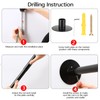 Adjustable Black Corner Shower Curtain Rod with 12 Hooks, 31-41