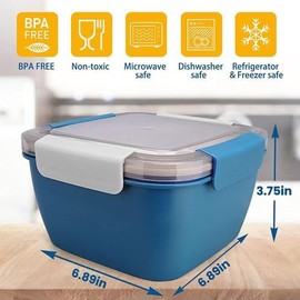 Hemasa 1100ml Portable Lunch Box Container 2 Layer Grid Salad Bowl Bento Boxes Salad Bowls Lunch Box Lunch Container for Food