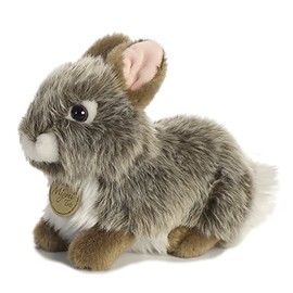 Aurora® Adorable Miyoni® Tots Baby Bunny Stuffed Animal - Lifelike Detail - Cherished Companionship - Gray 7 Inches