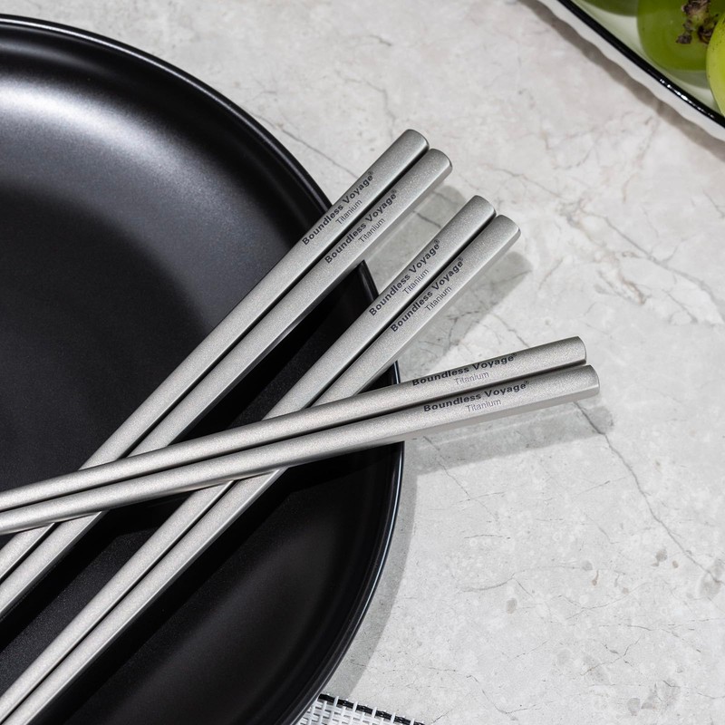 Boundless Voyage Titanium Chopsticks Ultralight & Reusable Cutlery Dishwasher Safe