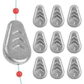 AGOOL Silver Lead No Roll Sinker Fishing Weights Sinkers, Drop Sinkers for Catfish Rig, Surf Fishing, Saltwater, Freshwater