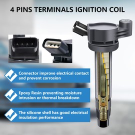 Performance Master Set of 6 Toyata Wiring Harness Kit and Ignition Coils Pack Compatible with Toyota Camry Sienna Highlander Solara Lexus ES330 RX330 RX400H 3.3L V6 Replacement for UF430