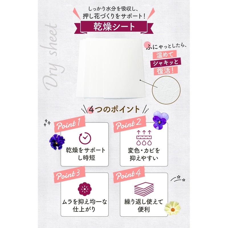 Dream Irokaden Pressed Flower Kit, Pressed Flowers, Drying Sheet, For