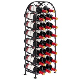 Sorbus Freestanding Wine Rack - Elegant and Unique Bordeaux Chateau Style Floor Wine Stand for 23 Wine Bottle Storage, Champagne, Metal Wine Bottle Holder Stands for Kitchen, Home Bar, Mini Wine Bar