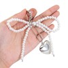 Asaisimg 5 Pcs Pearl Bow Keychain for Women, Pink Pearl