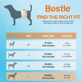 Bestle Male Dog Wrap, Disposable Dog Diapers, 40 Count, L (Waist 23.6”-31.5”), Wetness Indicator, Ultra Protection, Leak Proof, Super Absorbent, Soft