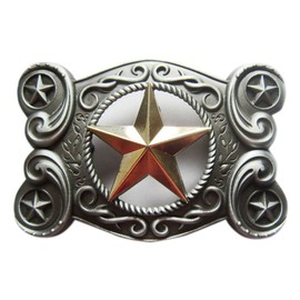 Urban Backwoods Western Star VIII Belt Buckle for Interchangeable Belt Buckle, silver