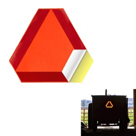 Merdege Slow Moving Vehicle Triangle Sticker, 2 PCS Reflective Safety Sign for Agricultural Machinery, Golf Carts, and Locomotives, Essential Decals for Vehicles (Red)