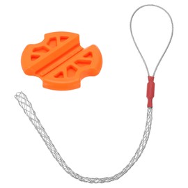 sourcing map Cable Pulling Grip for 9-12mm/0.35-0.47 Inch Cable 0.4m/1.3FT/15.7 Inch Wire Mesh Puller Socks Grip Anti-Slip Single Head Galvanizing Steel Wire Grips Net Cover Smooth(Silver)