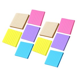 Operitacx Notizblock 10 Bücher Linierte Haftnotizen Selbstklebende Notizblöcke Mit 5 Selbstklebenden Notizblöcken In Verschiedenen Leuchtenden Farben Für Lernarbeiten Und Den Alltag