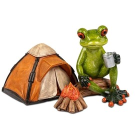 formano Frog Camper Frog House Funny Frogs 16 cm Sculpture Figure Tent Camping