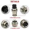 Hxchen 4 Pin Metal Male Female Panel Connector 20mm GX20-4P