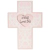 Dicksons Jesus Loves Me Wall Cross, Pink Heart