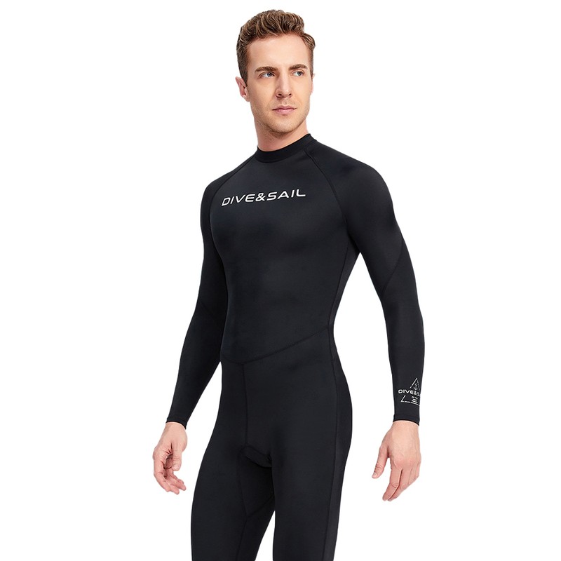 Men One Piece Swimsuit with Back Zipper Quick Dry Long