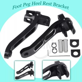 Unbranded Black Cut Heel Rests Foot Peg Bracket For Harley Sportster 883 Dyna Super Glide