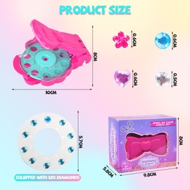 SUNNIFLY Hair Diamond Machine, Hair Accessory Machine Girls, Easy to Use, Suitable for DIY, Hair, Toys and Party Decorations (with 120 Rhinestones)