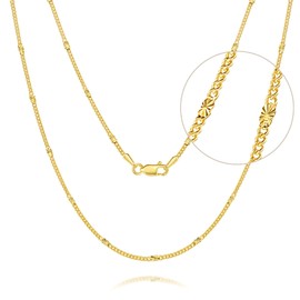 ckuscapo 1.3MM 14K Gold Chain for Women Mens Dainty Gold Necklace for Women Non Tarnish Golden Jewelry for Womens Star Necklaces Thin Golden Chains Necklace stack 16-24IN (22in)