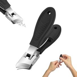 Glowlin Cortaas de Boca Ancha, Cortaas Gruesos de Acero Inoxidable en ngulo, a Prueba de Salpicaduras, para Manicura y Uas de Los Pies                