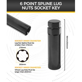 iolory 2PCS Lock Nut Removal Tool,6 and 7 Spline Lug Nut Socket Set,Car Accessories,Premium Steel Locking Lug Nut Removal Tool,Suitable for Most Vehicles to Quickly Remove and Install Nuts