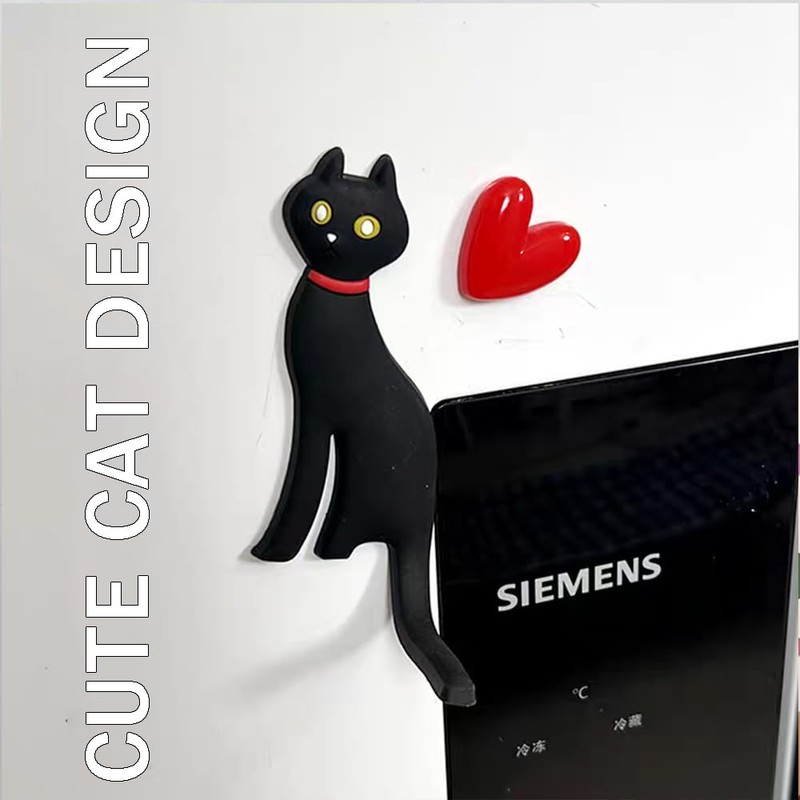 Ouliget Cute Magnetic Hooks for Refrigerator,3D Cat Office Magnets with