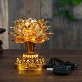 Buddha Machine, LED Lotus Lamp Buddha Lamp Prayer Machine Prayer Machine with 36 Songs (Without Battery)