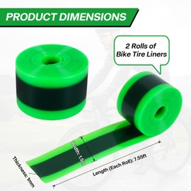 BWSHLF Self-Adhesive 700C Bike Tire Liner Protects Inner Tube, Puncture Proof TPU Mountain Bike Tire Liner Compatible with 12" 16" 18" 20" 24" 26" 27.5" 29", Road Bicycle Inner Tube Liner, Pack of 2