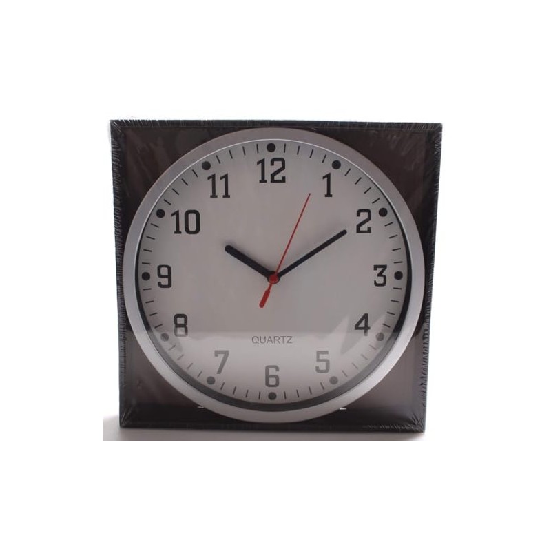 Large Round Wall Clock with Silver Frame, EASY READABLE BIG