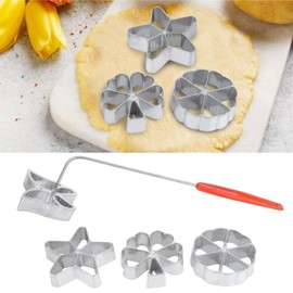 Set of 4 Traditional Dough Moulds, Rosette Iron Diving Shape, Waffle Moulds, Hworost Waffle Iron, Waffle Bakery, Spreewald Bows Set