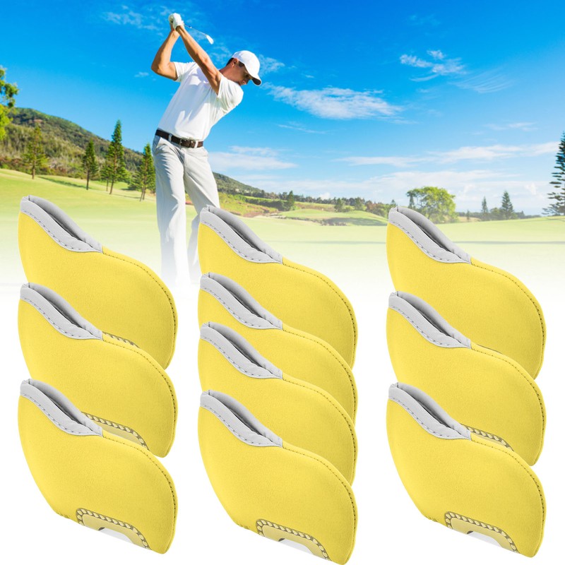 10Pcs Golf Putter Head Cover Iron Club See Through Window