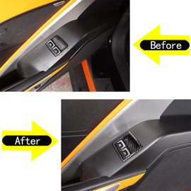 Sekhyna Window Lift Switch Button Cover Trim Compatible with Corvette C7 Stingray 2014-2019 ABS 2PCS Window Lift Button Panel Molding Cover Trim (ABS Carbon)