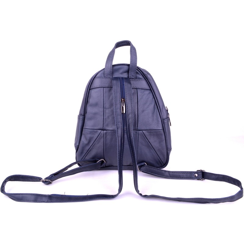 Ladies/Womens Genuine Leather Travel/Work/Holiday Rucksack/Backpack - Navy