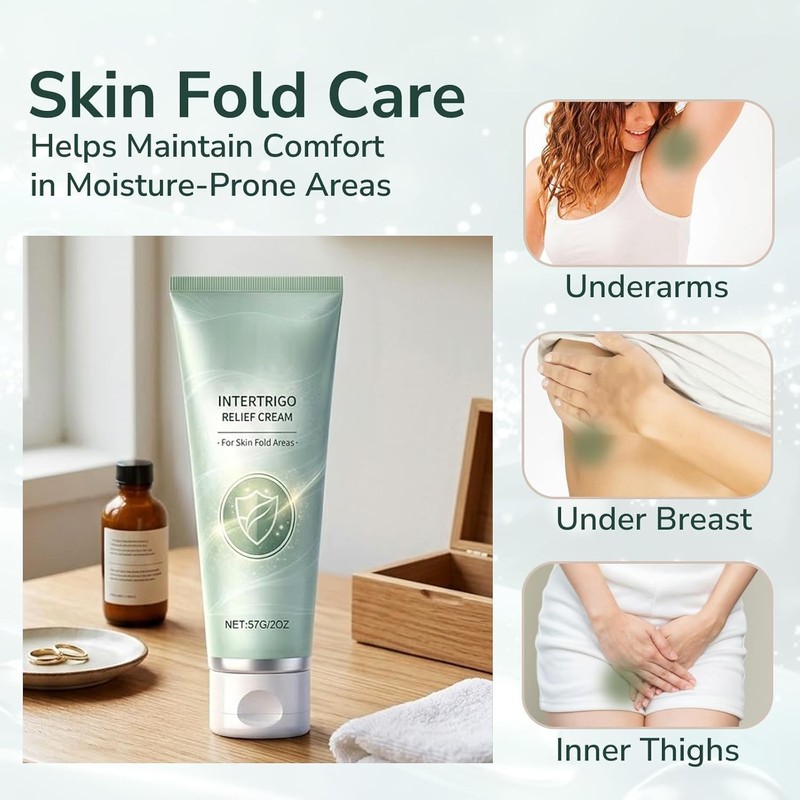Intertrigo Cream, Skin Fold Care & Chafing Support Cream, Helps