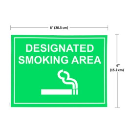 eSplanade Designated Smoking Area Sign Decal Sticker - Easy to Mount Weather Resistant Long Lasting Ink (Size 6" x 8")