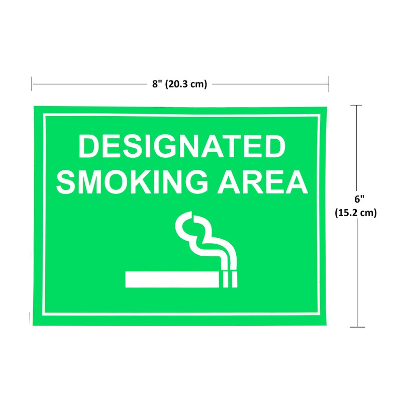 eSplanade Designated Smoking Area Sign Decal Sticker - Easy to