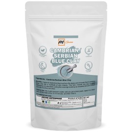 mGanna 100% Natural Cambrian/Serbian Blue Clay for Facial Masks, Creams, Body Wraps, Soft Peels and Scrubs, and Soap Making 1 LBS / 454 GMS