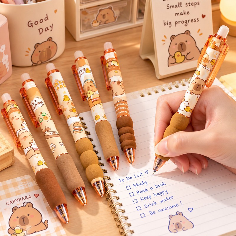 Capybara Erasable Gel Pens for Writing – Cute 0.5mm Refillable