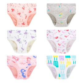 Zamplinka Little Girl Underwears Soft 100% Cotton Panties Big Girls' Undies Assorted Underwear (Pack of 6) Size 8