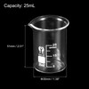 PATIKIL 3Pcs 25ml Low Form Glass Beaker, 3.3 Borosilicate Glass