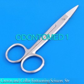 ODM Dental Crown and Collar Festooning Scissors Str. And Cvd. Dentist Instruments