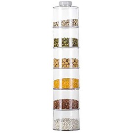Chiyyak Stackable Spice Jars, Pack of 6 Spice Boxes, Storage Boxes, Transparent Spice Jars, Storage Jars, Kitchen
