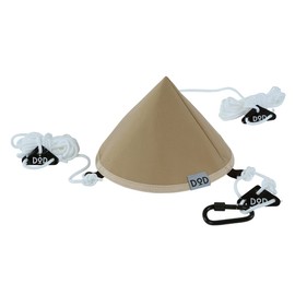 DOD (ディーオーディー) Tongari Hat, One Pole Tent, Tarp Connection, Waterproof Tan, Includes Carabiner & Rope, TG1-768-TN
