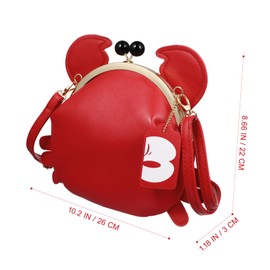 Garneck Crab Handbag Made of PU Leather in Red Cute Crab Shape Ideal for Girls and Women with Practical Shoulder Strap and Playful Design 17 x 05 x 195 cm, red