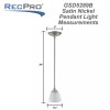 RecPro RV 12V Ceiling Mounted Pendant Light | Satin Nickel