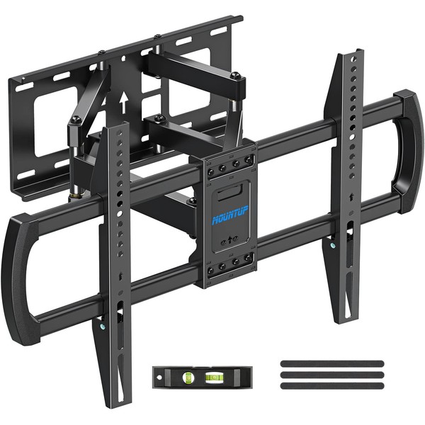 MOUNTUP UL Listed TV Wall Mount, Full Motion TV Mount for Most 42-82 Inch Flat Curved TVs, Wall Mount TV Bracket with Articulating Arm, Hold up to 100lbs Max VESA 600x400mm, Fits 12" 16" Stud