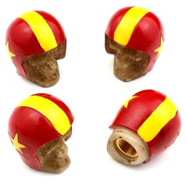 Bashineng red Dustproof Caps Tire Valve Stem Caps Skull Universal Fit Cars SUV Bike Trucks Motorcycles 4 Pcs/Set red