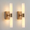 KUZZULL Modern Wall Sconces, Set of 2 Brushed Brass Gold,