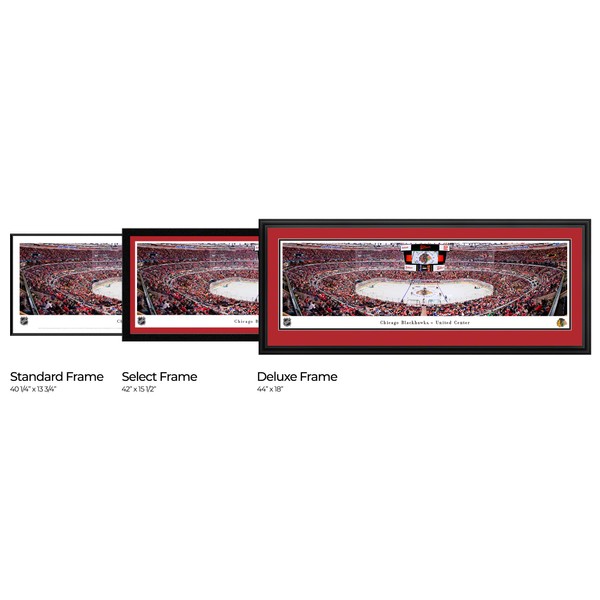 Chicago Blackhawks (center ice) - 42x15.5-inch Single Mat, Select Framed