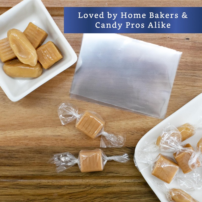 FIESTA WRAPS Clear Candy Wrappers for Caramels (600 Pcs 2.5